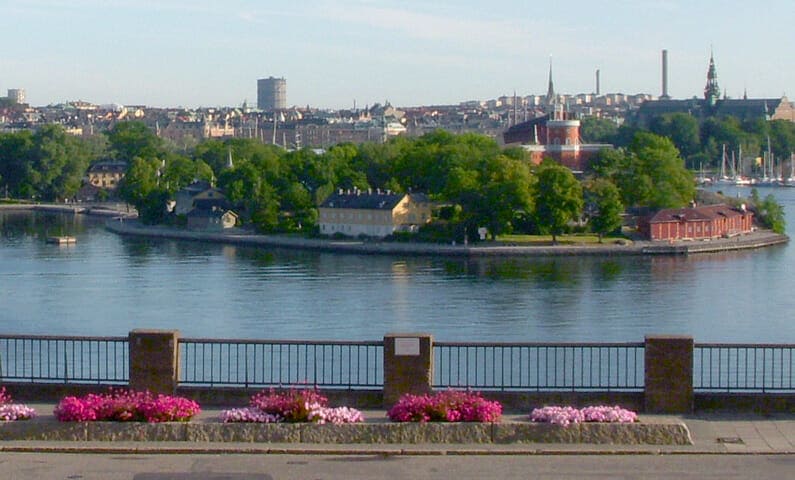 Utsikt från Per Anders Fogelströms terrass på Fjällgatan