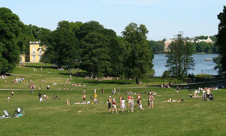 Running in Haga Park in Stockholm