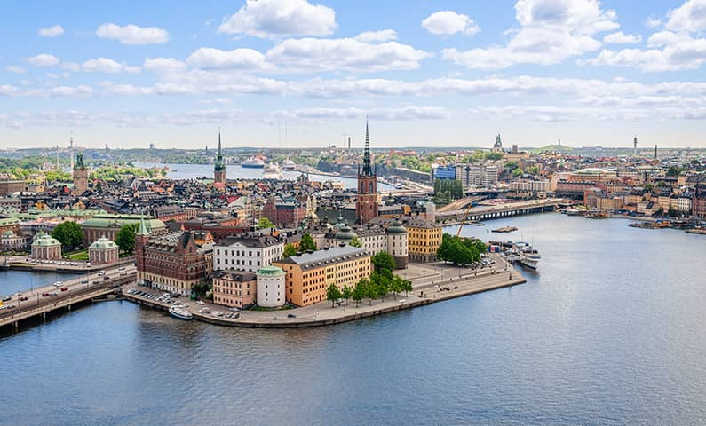 Utsikt från Stadshuset i Stockholm
