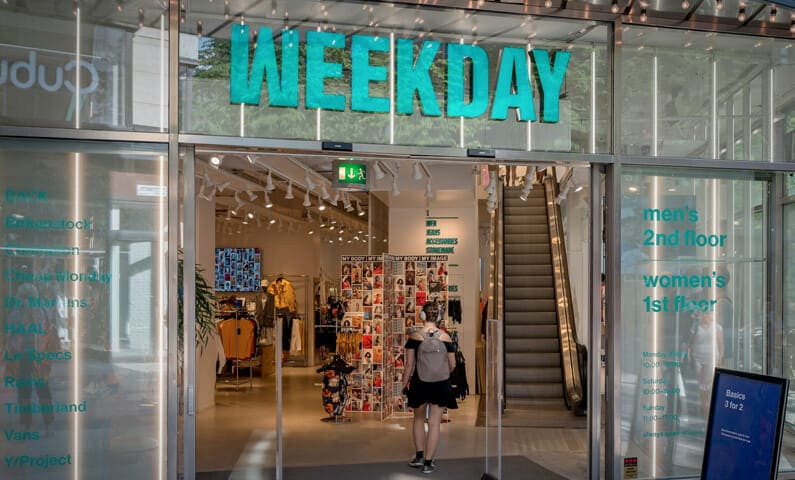 Weekday clothing store Stockholm