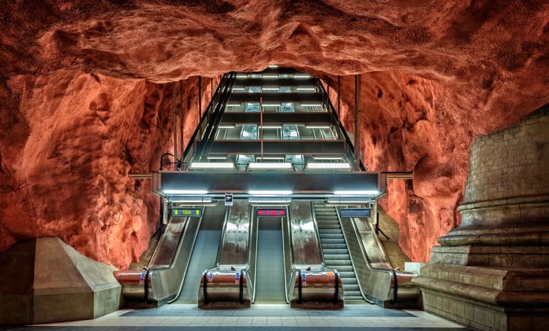 Stockholm subway escalators