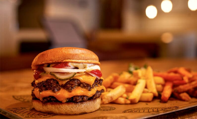 Hamburgers at Barrels in Old Town, Stockholm