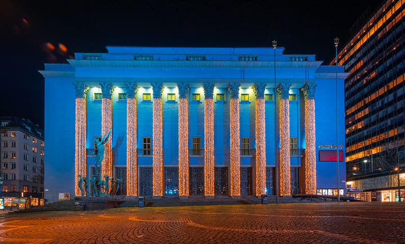 Stockholm konserthus under julen