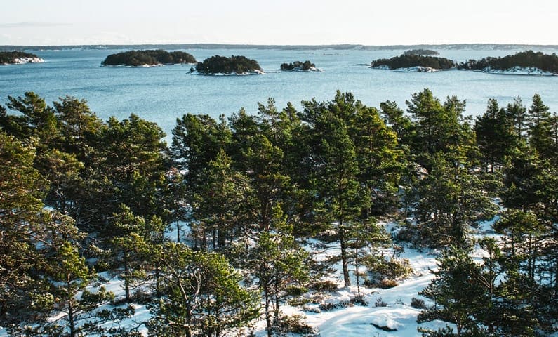 Stockholms skärgård på vintern