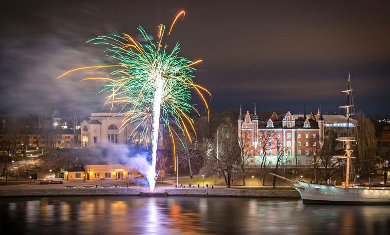 Stockholm fireworks New Year