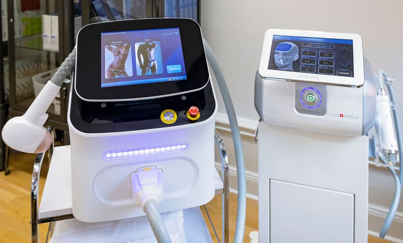 Equipment for laser treatments